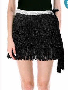 Fringe Skirt (Black) -ONE SIZE